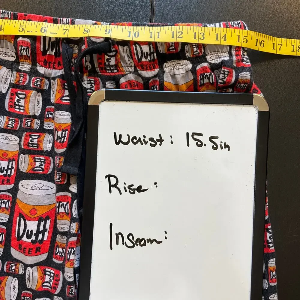 The Simpsons Duff Beer Mens M Pajama Pants Lounge All Over Print